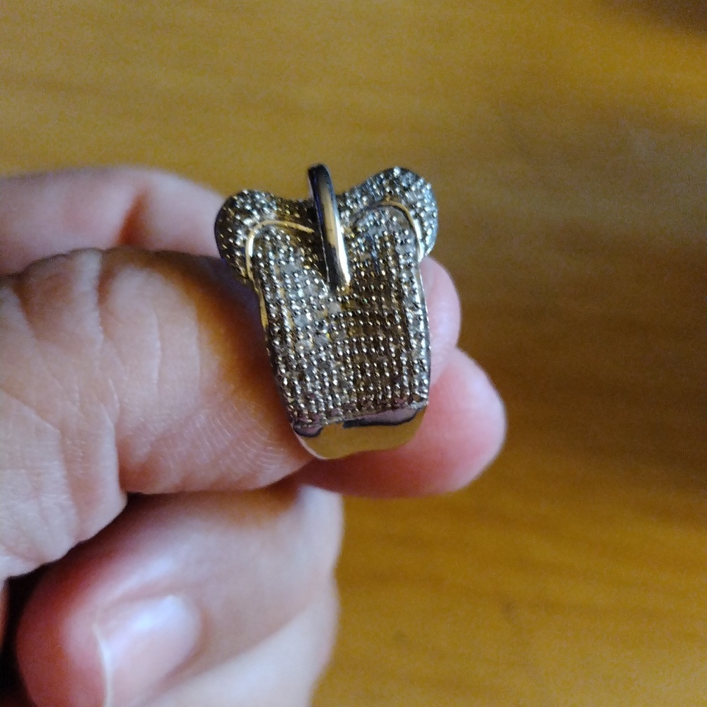 Diamond Buckle Ring in Silver - Picture 4 of 9